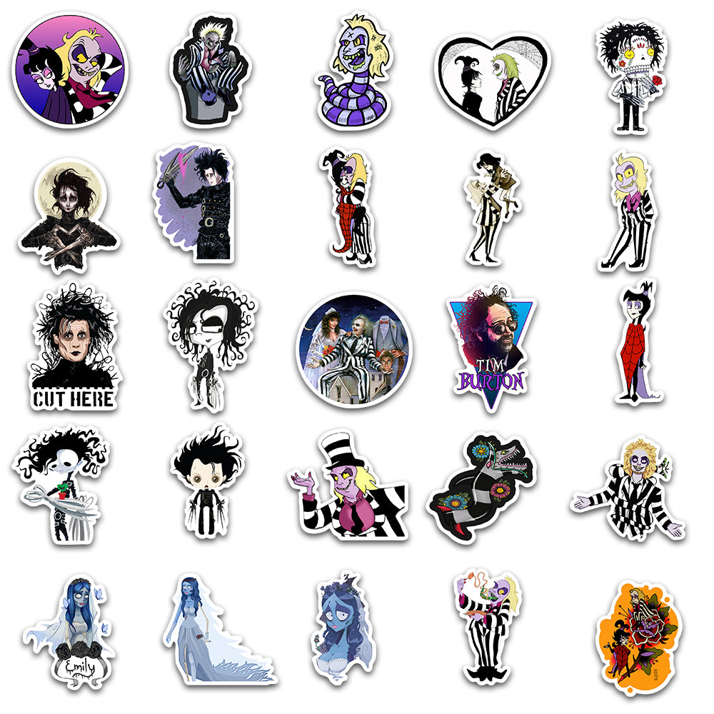 50pcs Tim Burton Stickers