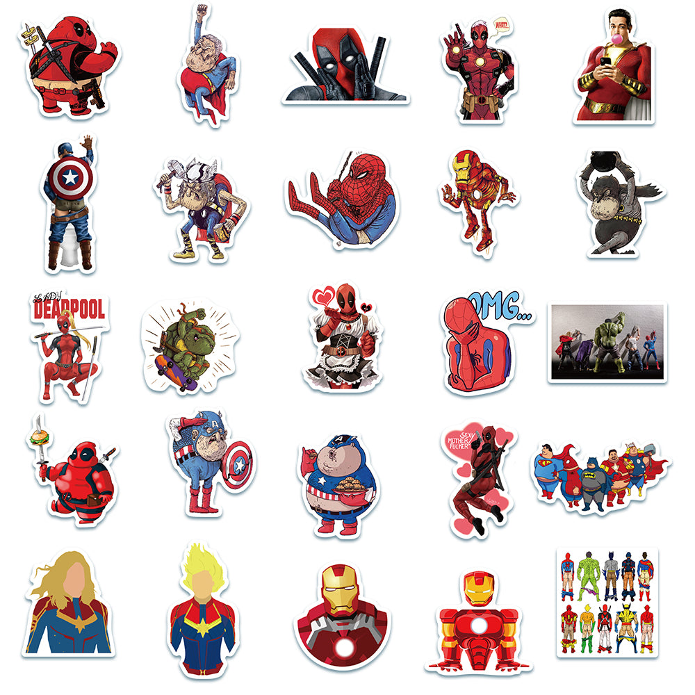 50pcs Superhero 3 Stickers