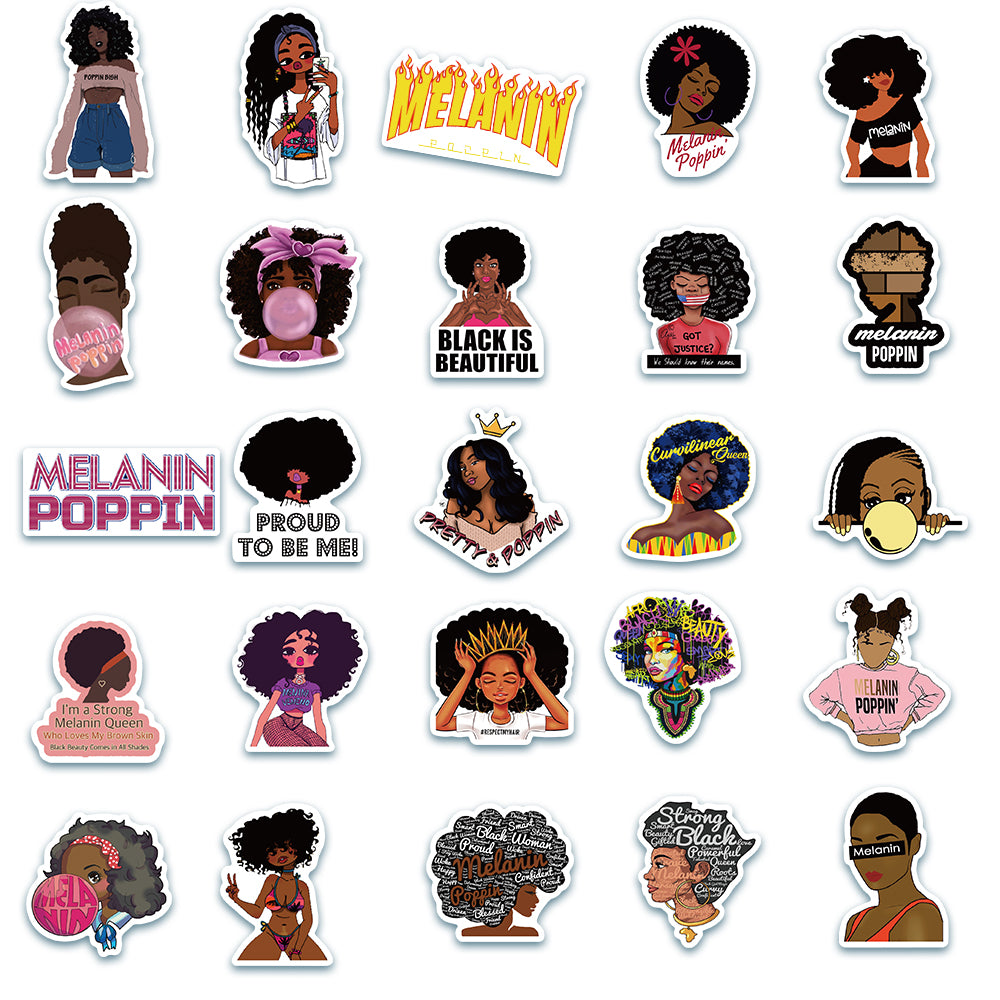 50pcs Melanin Poppin Stickers – AU Sticker World