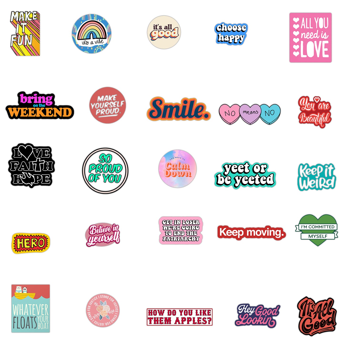 50pcs INS Slogan Stickers