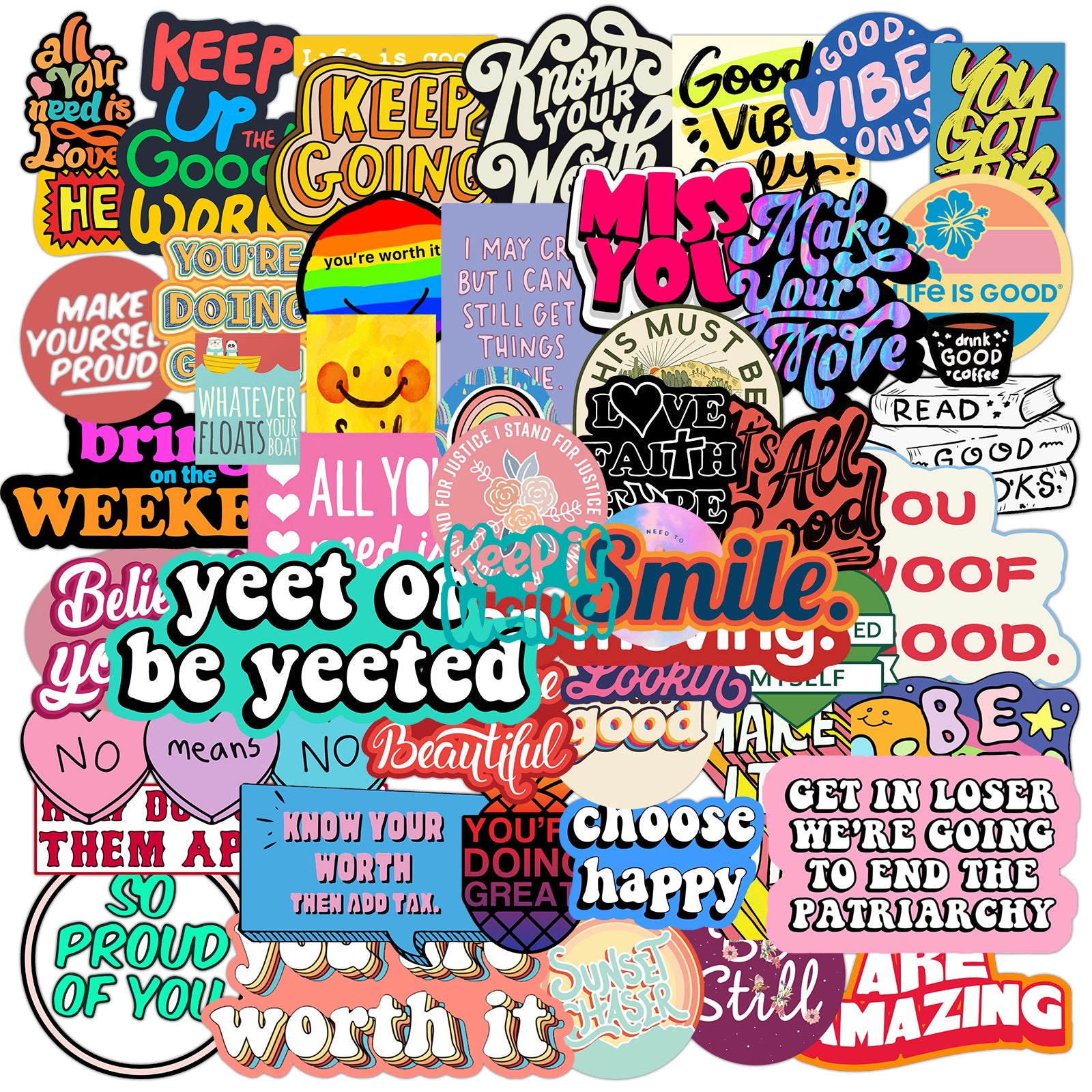 50pcs INS Slogan Stickers – AU Sticker World