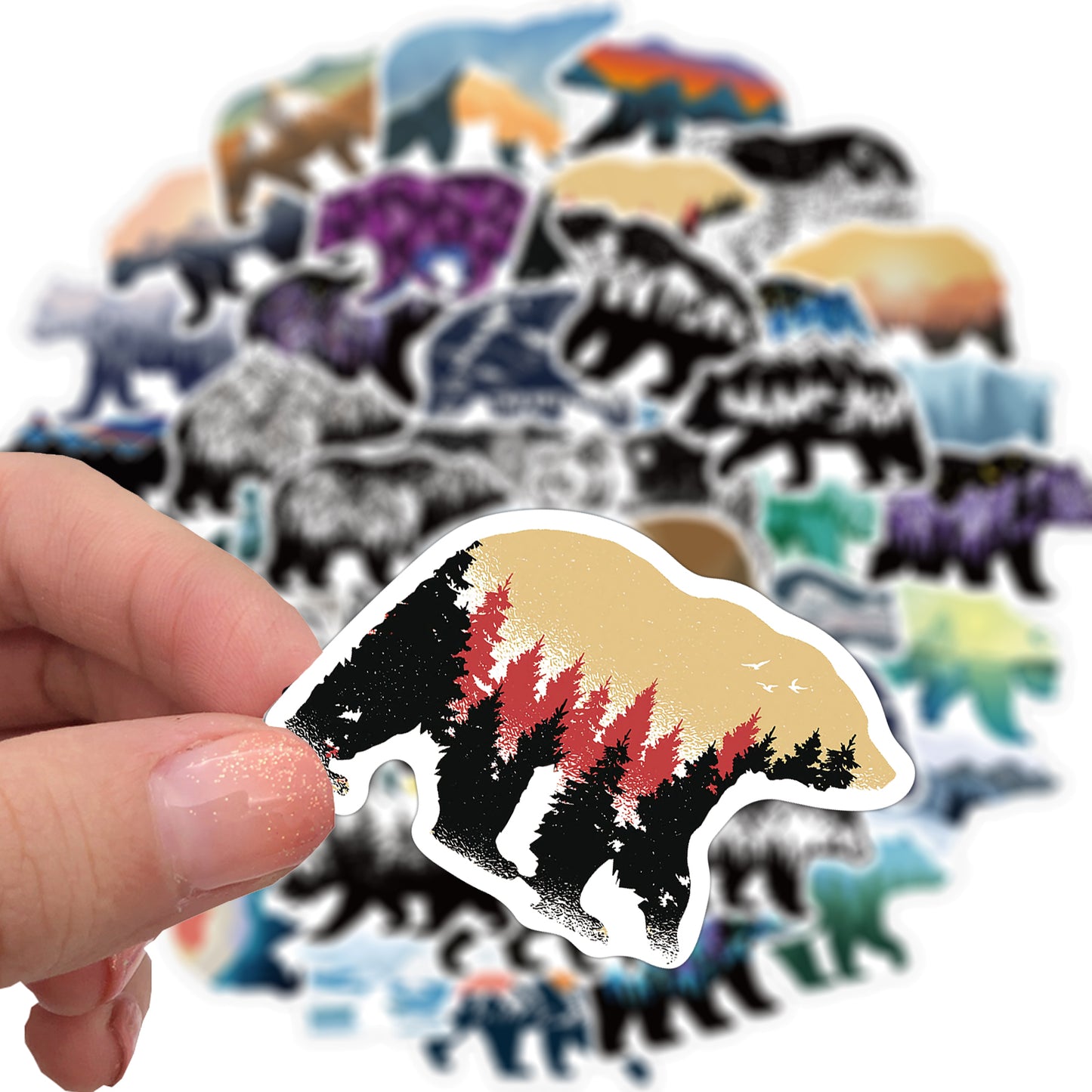 50pcs Grizzly Bear Stickers