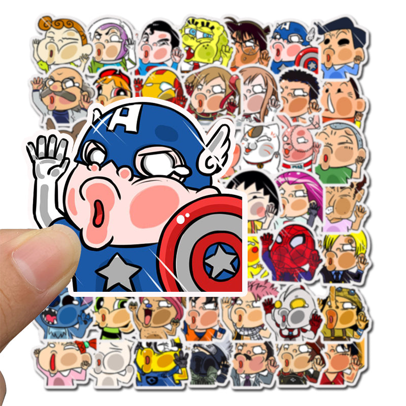 50pcs Funny Cartoon Character Stickers