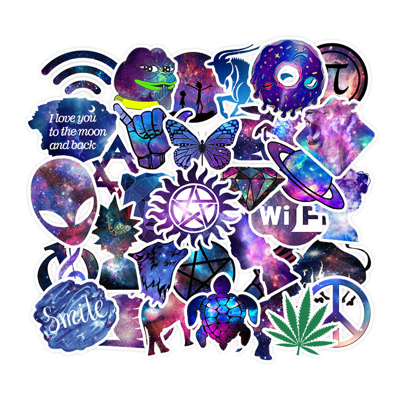 35pcs Star Galaxy Style Stickers