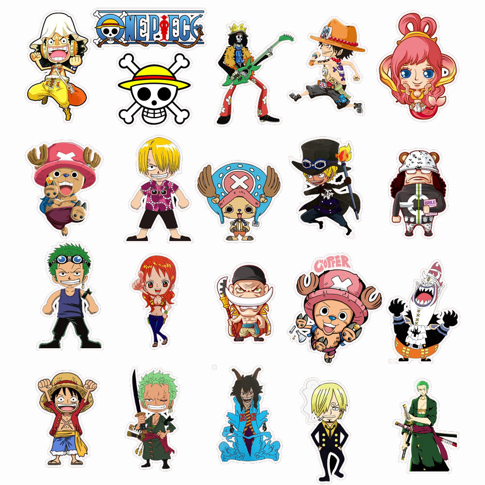 50PCS New Cartoon Anime One Piece Stickers