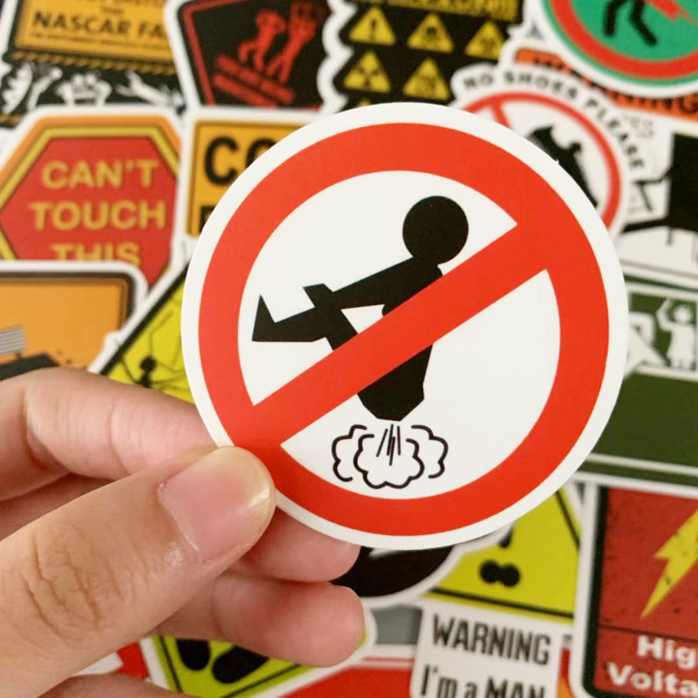 50pcs Warning Sign Stickers