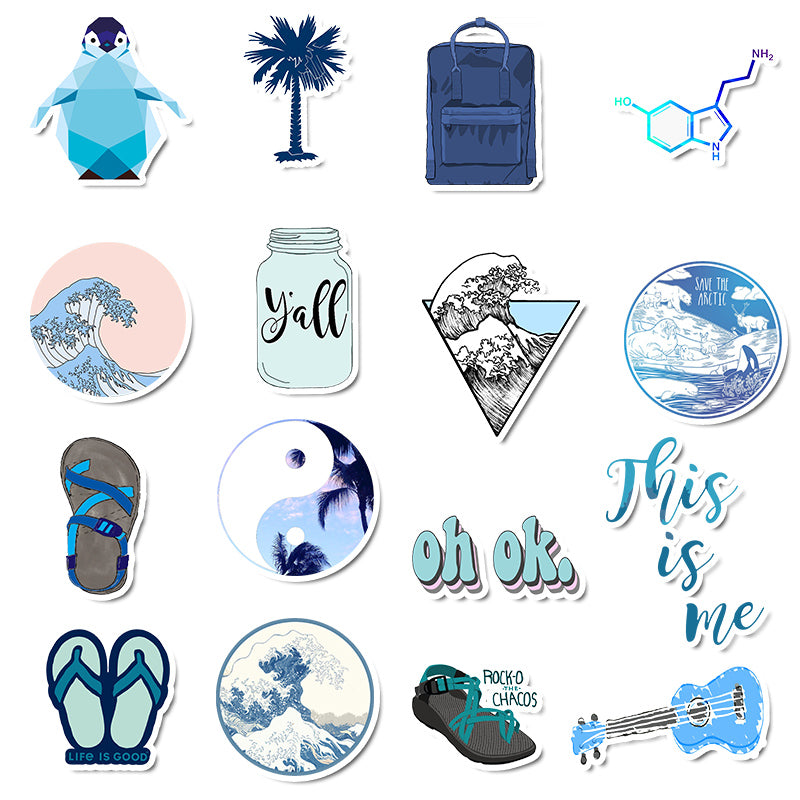 50pcs Blue INS Stickers