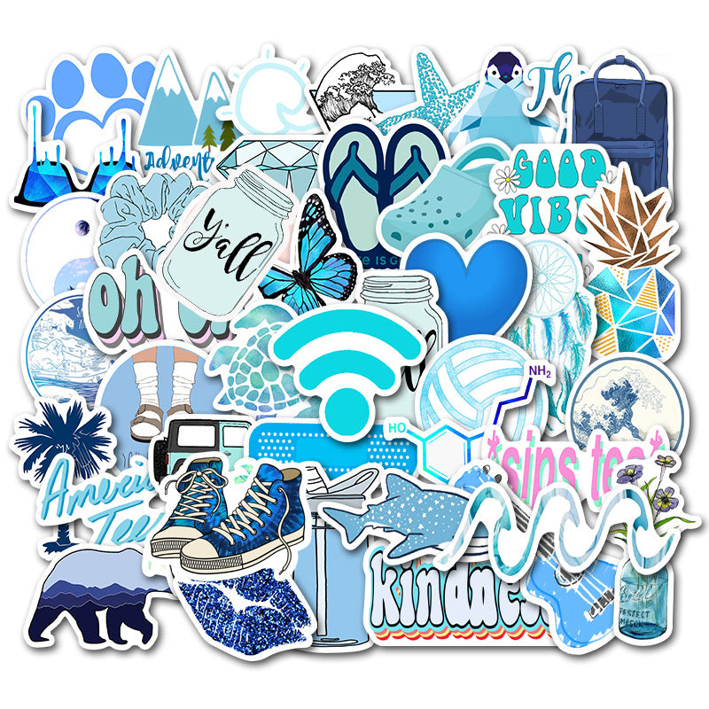 50pcs Blue INS Stickers