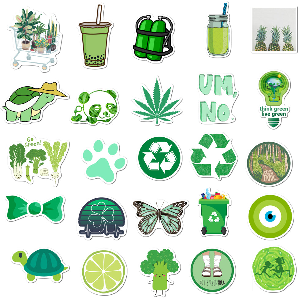 50pcs Green INS Stickers