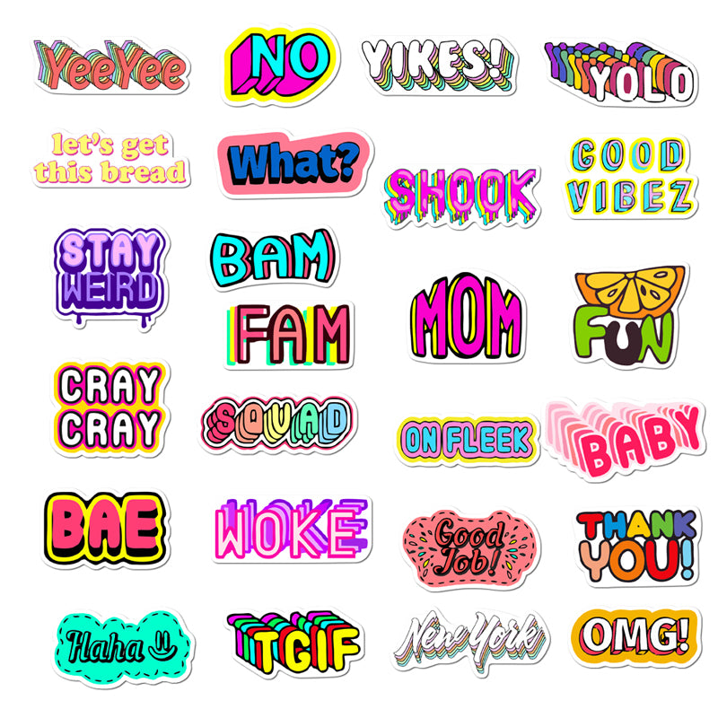 50pcs Words Slogan 2 Stickers – AU Sticker World