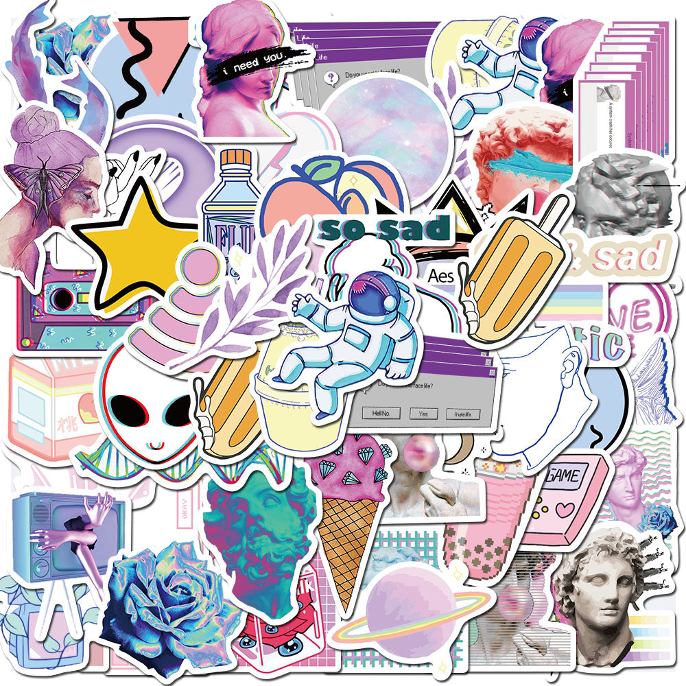 Abstract Design Sticker 50pcs Abstract Expressionism Stickers – AU Sticker World