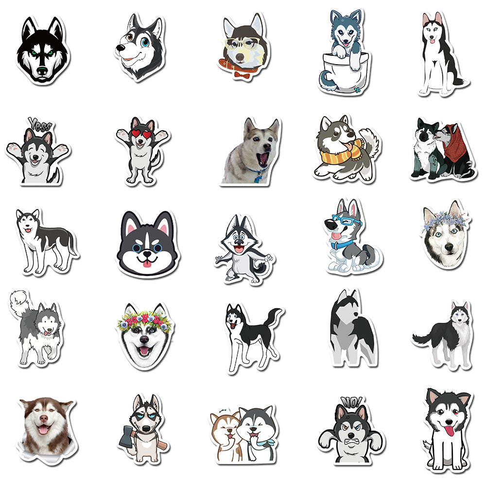 50pcs Siberian Husky Dogs Stickers