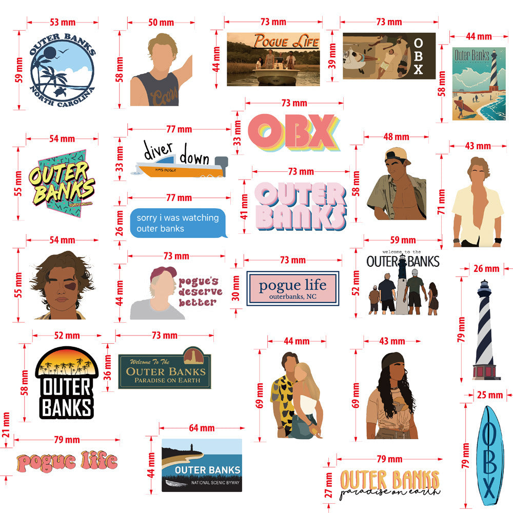 50pcs Outer Banks Stickers