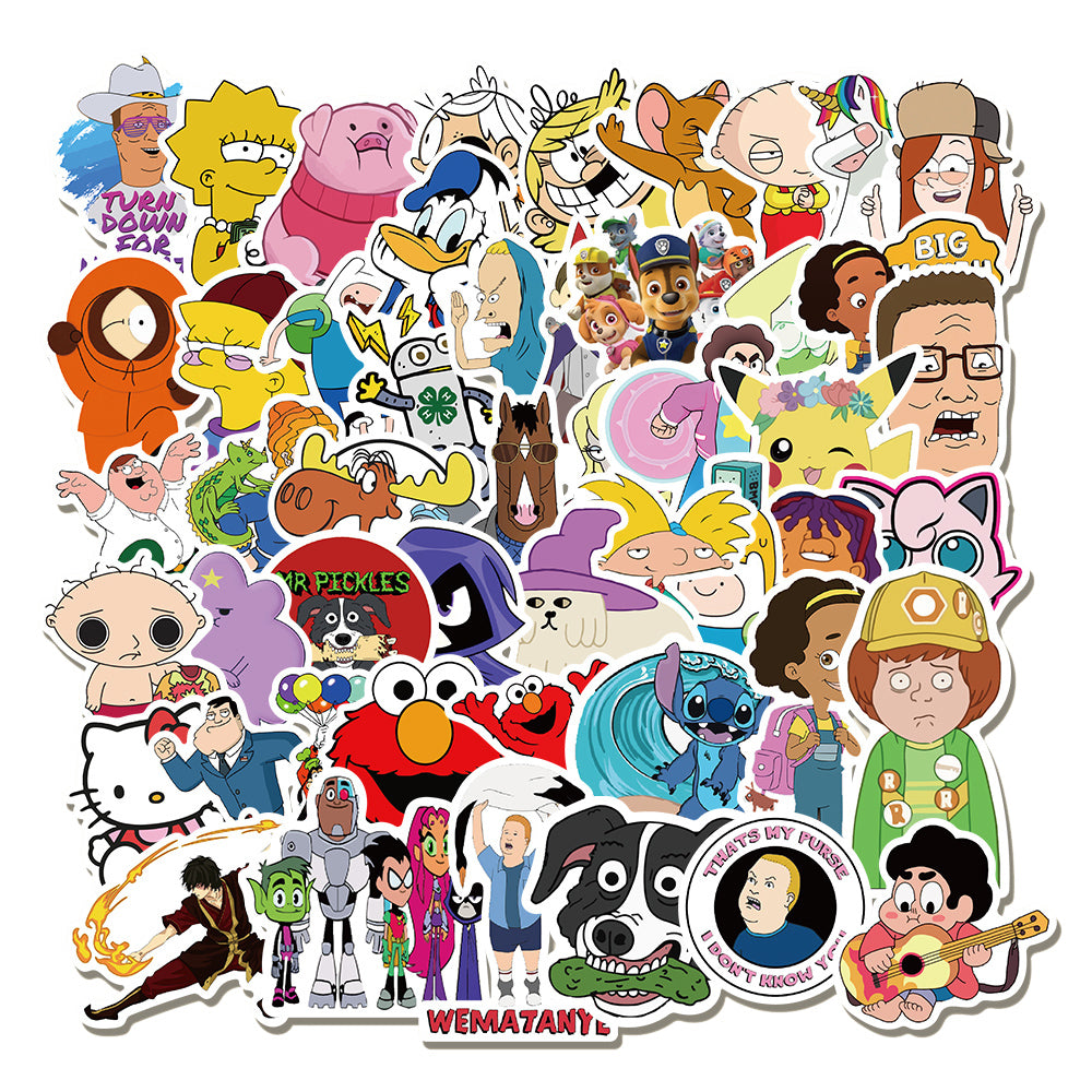 50pcs Cartoon Characters 1 Stickers – AU Sticker World