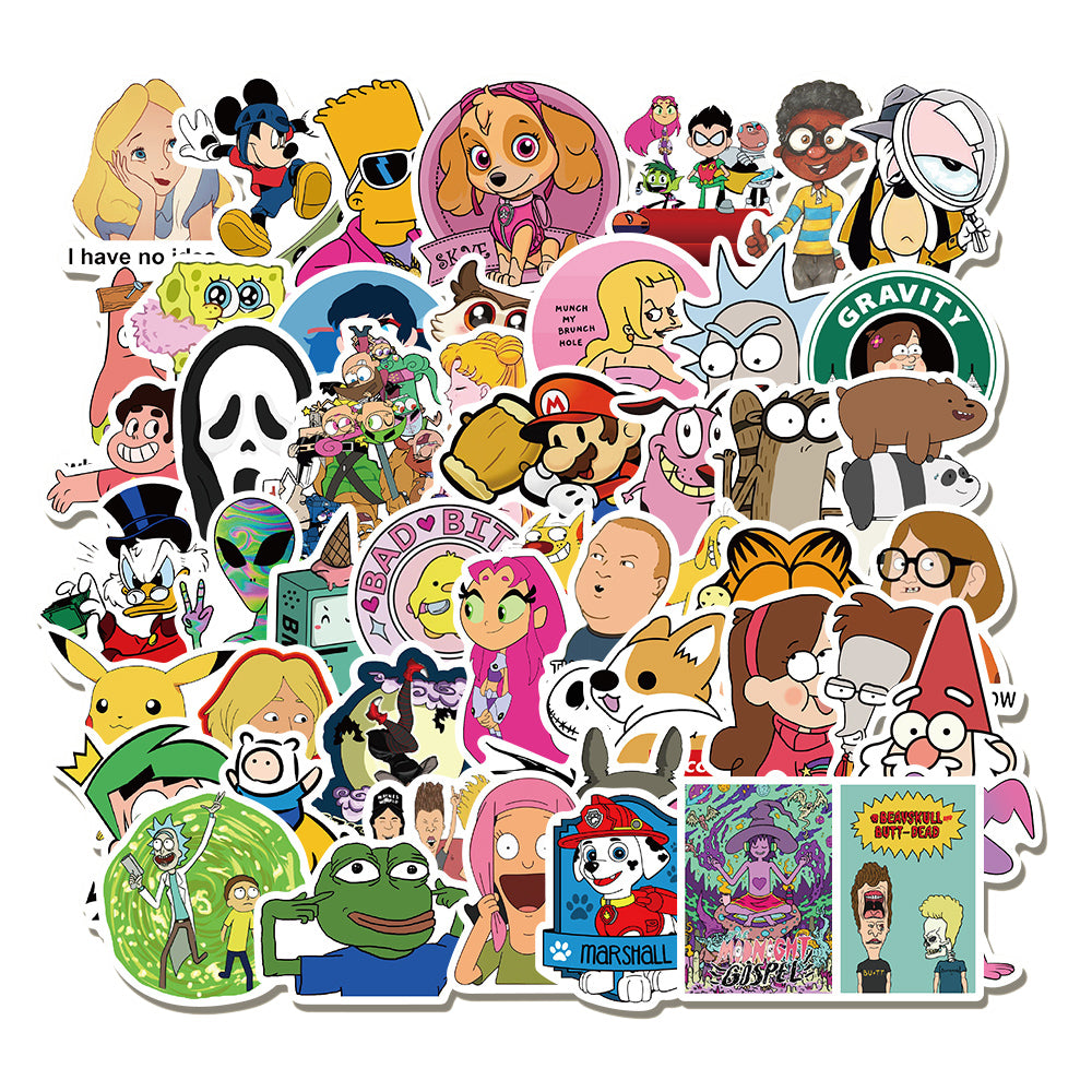 50pcs Cartoon Characters 2 Stickers – AU Sticker World