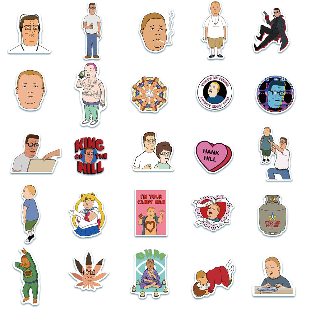 50pcs King of the Hill Stickers