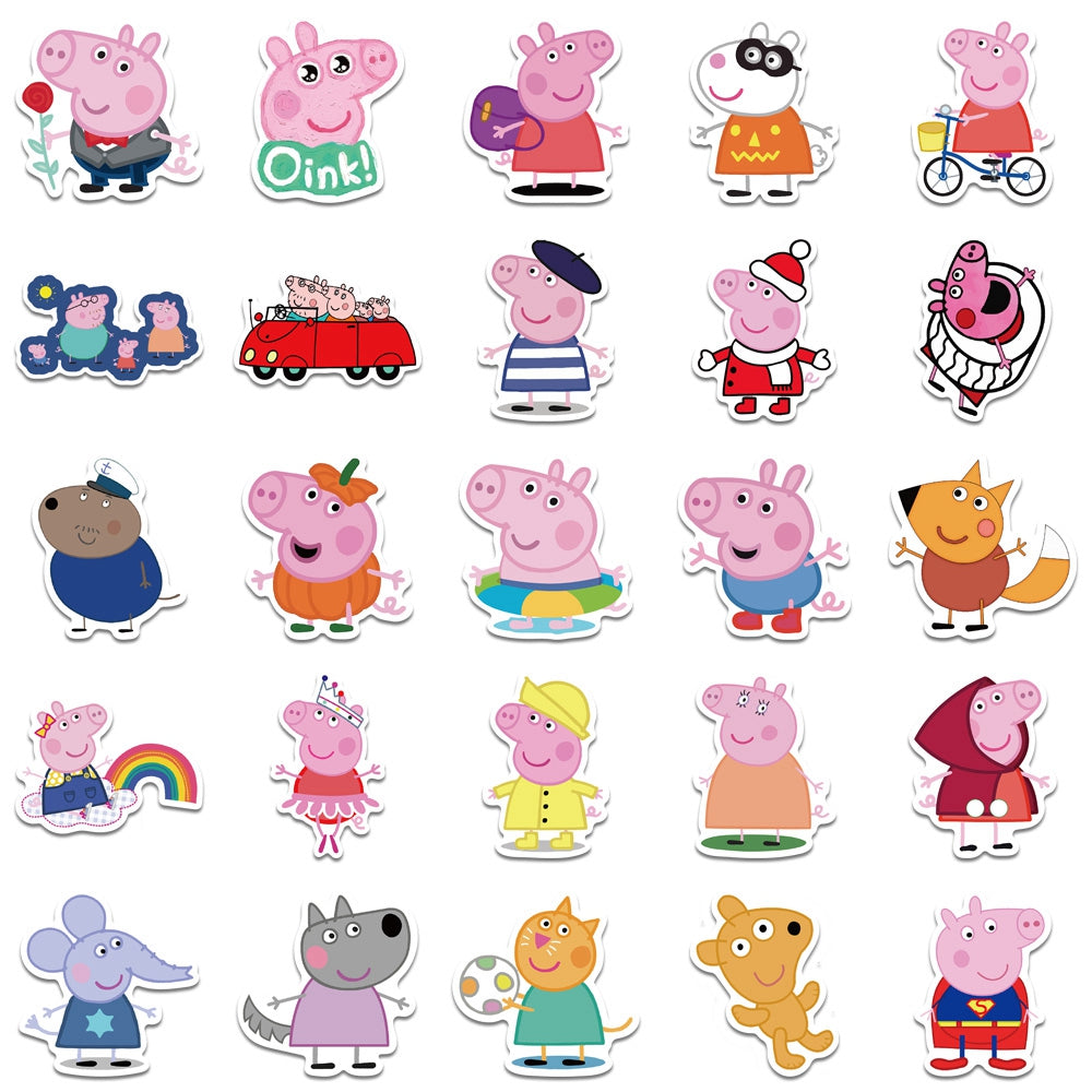 Pg 1 Sticker 50pcs Peppa Pig 1 Stickers – AU Sticker World