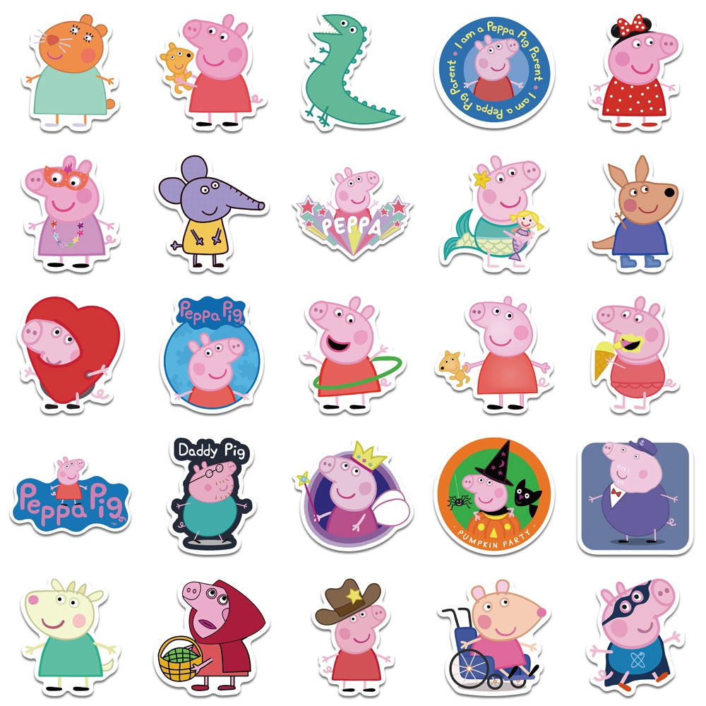 Pig Sticker Design 50pcs Peppa Pig 2 Stickers – AU Sticker World