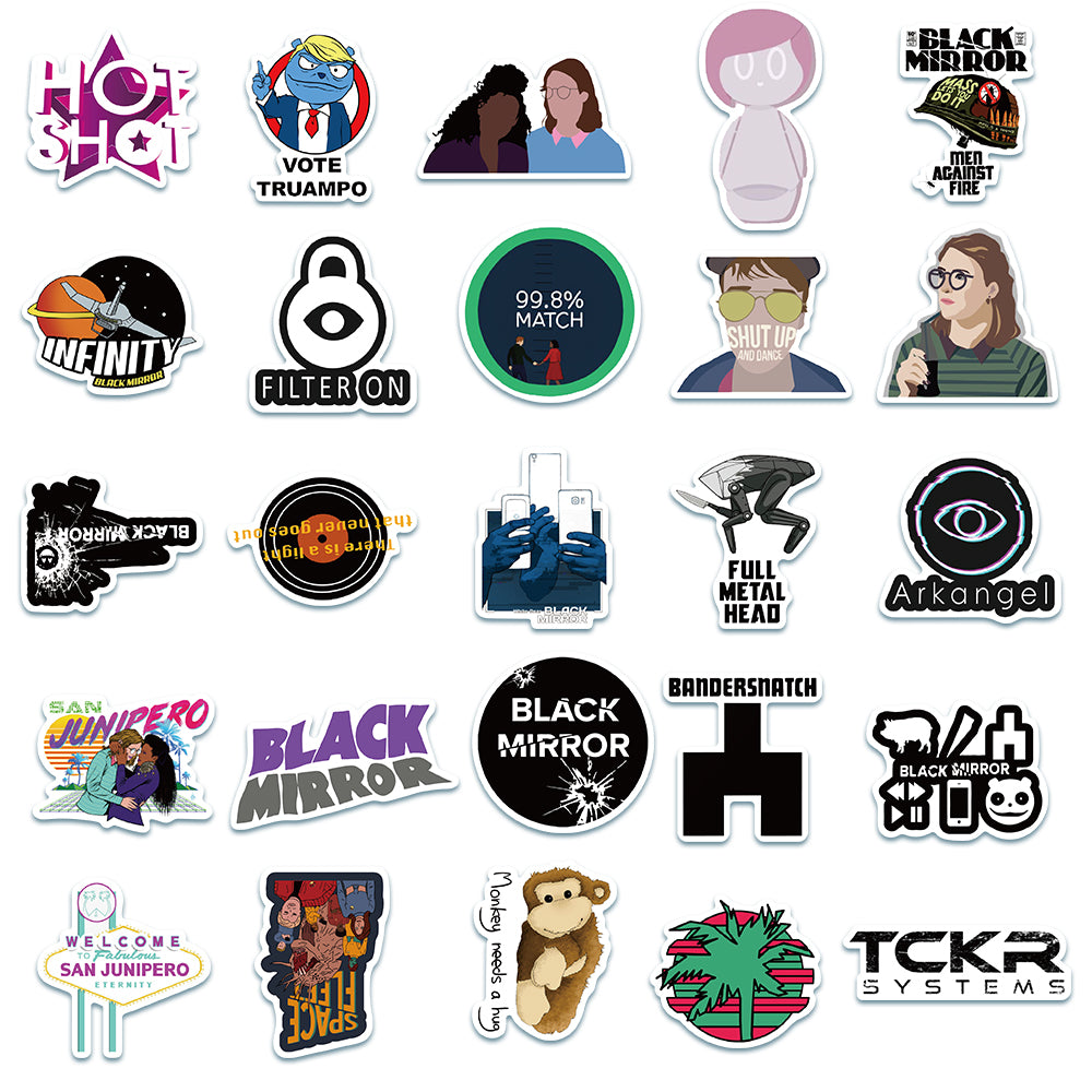 50pcs Black Mirror Stickers