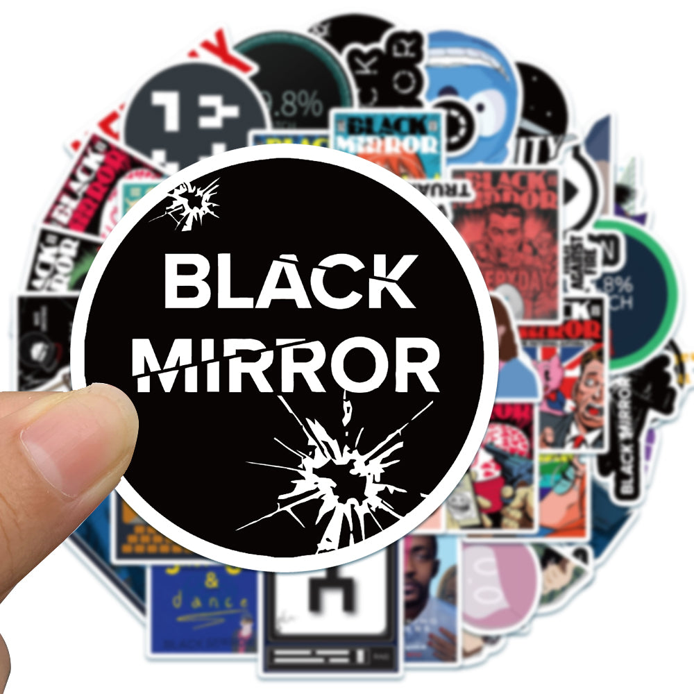 50pcs Black Mirror Stickers