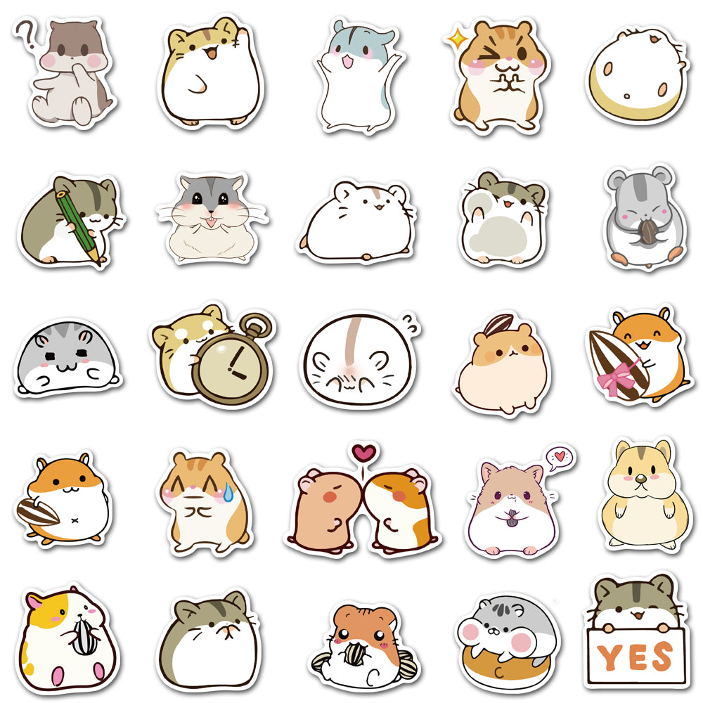 Hamster Sticker Collection 50pcs Hamsters 2 Stickers – AU Sticker World