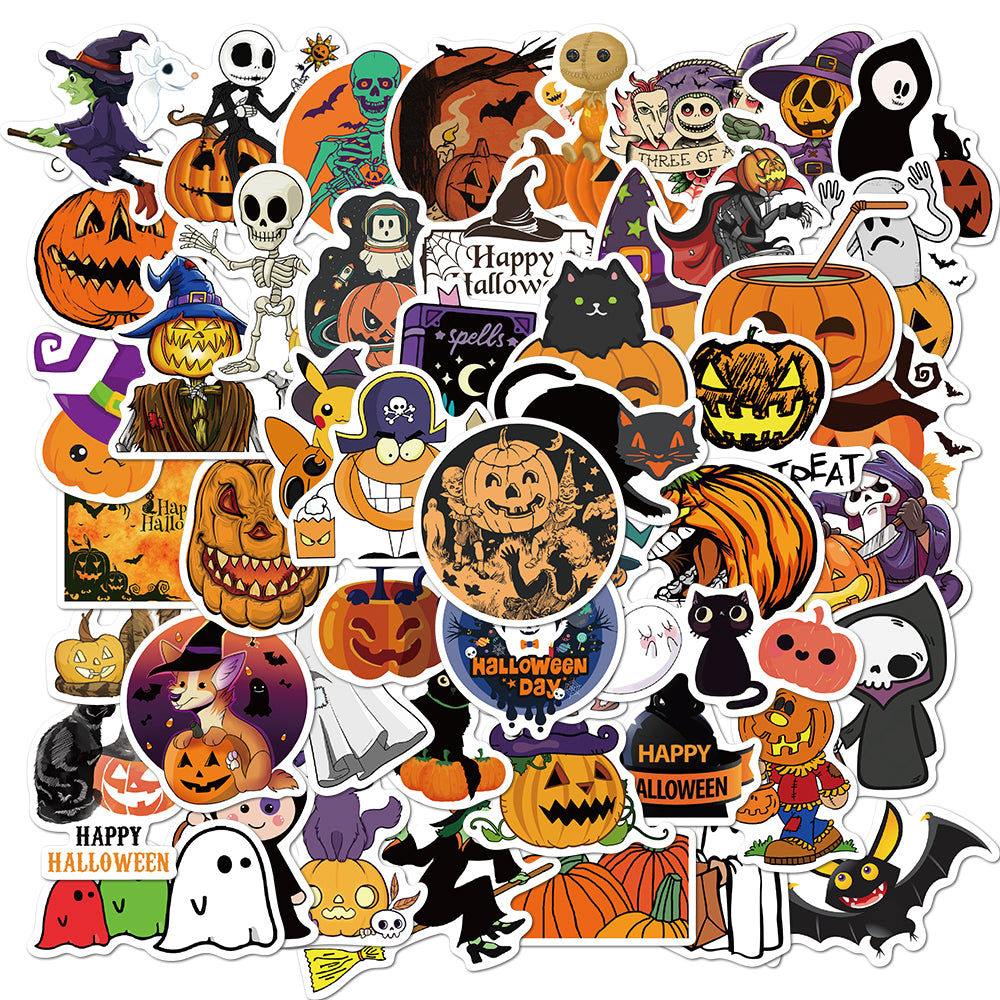 Halloween Festival Holiday Pumpkin Bat Terror Horror Skull Stickers