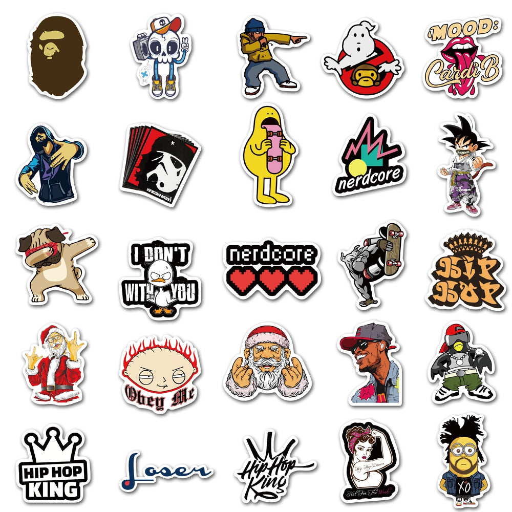 50pcs Hip Hop Hippie 2 Stickers