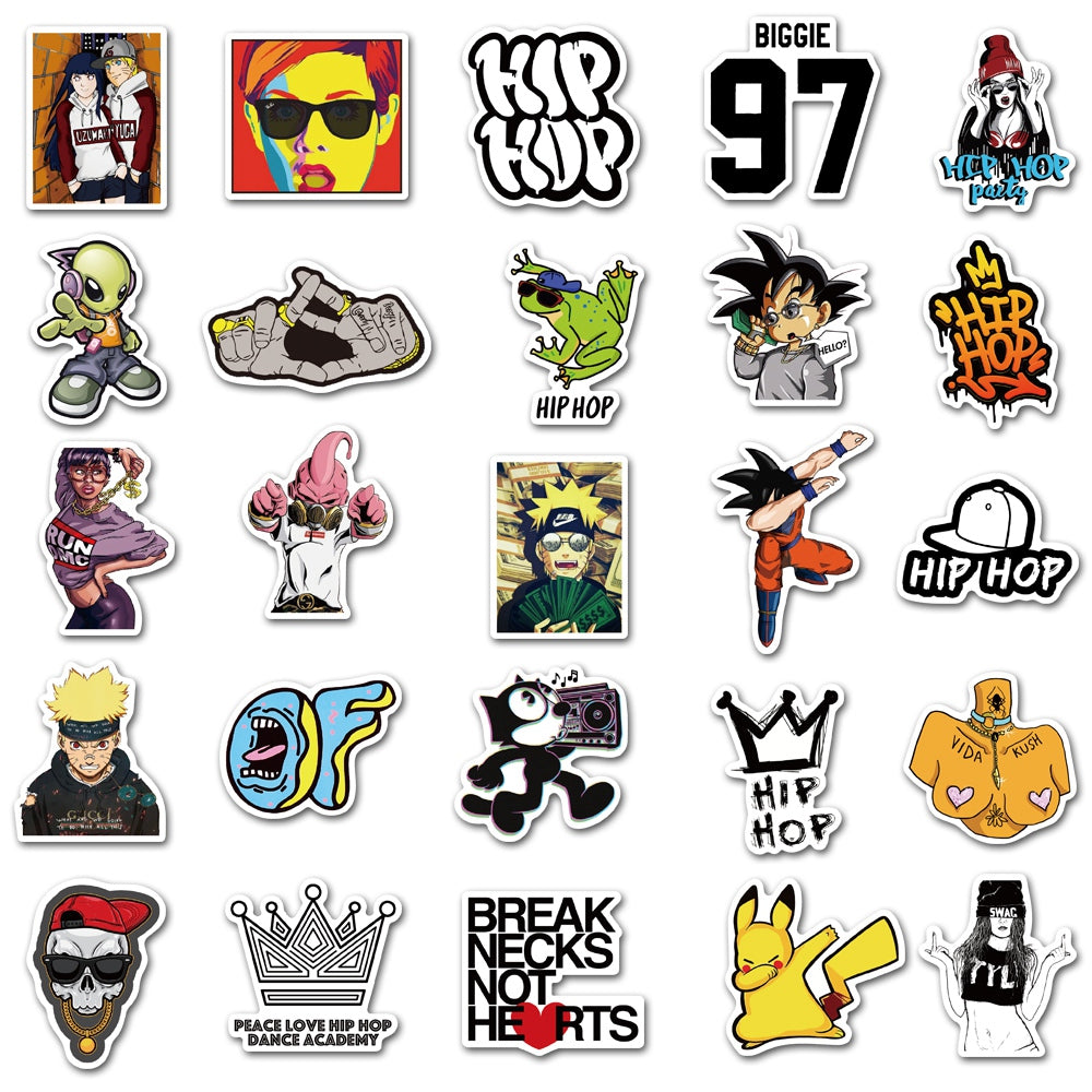 50pcs Hip Hop Hippie 2 Stickers