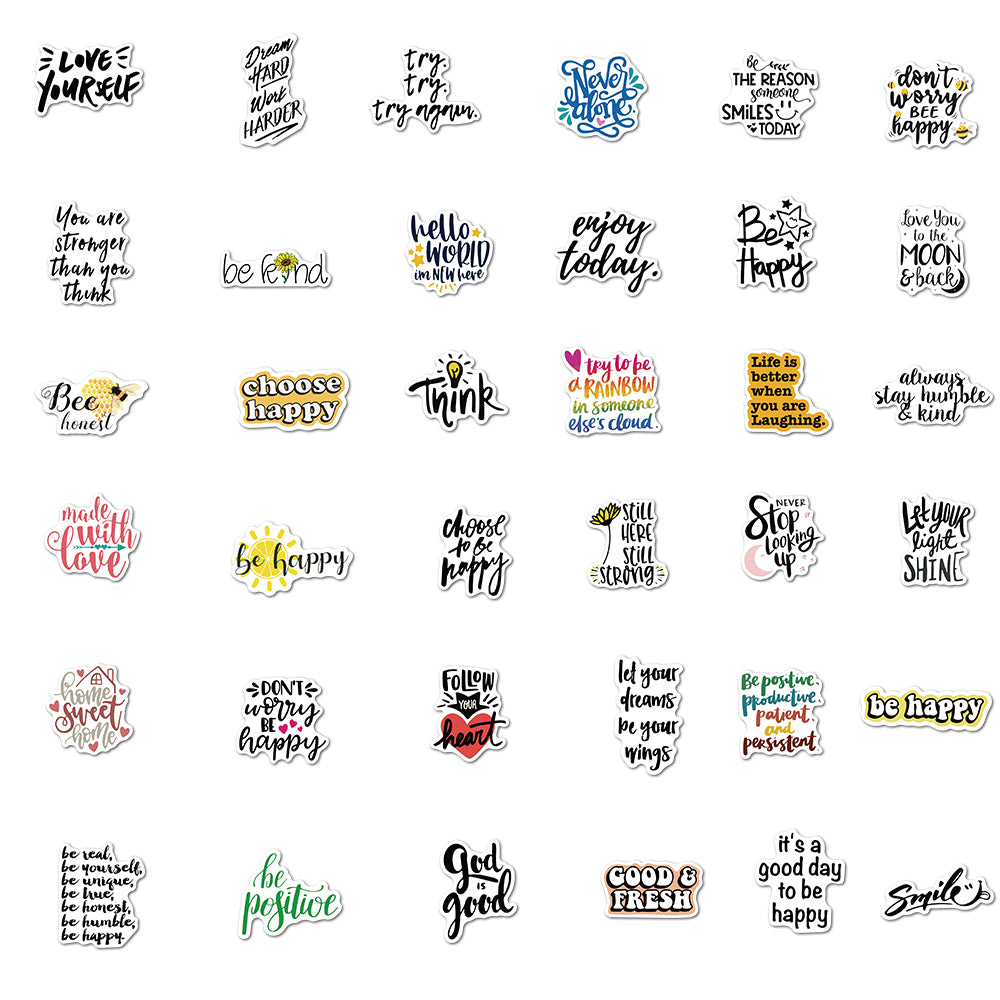 50pcs Motivational Slogan 1 Stickers – AU Sticker World