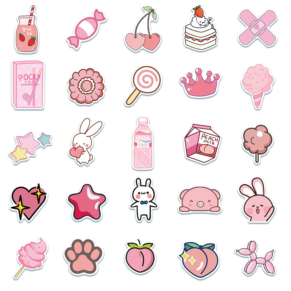 50pcs Pink INS 3 Stickers – AU Sticker World