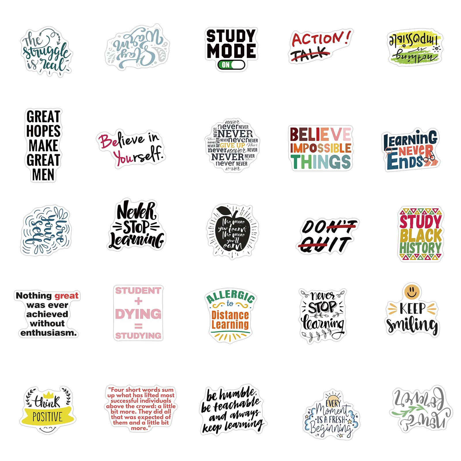 50pcs Motivational Slogan 2 Stickers – AU Sticker World