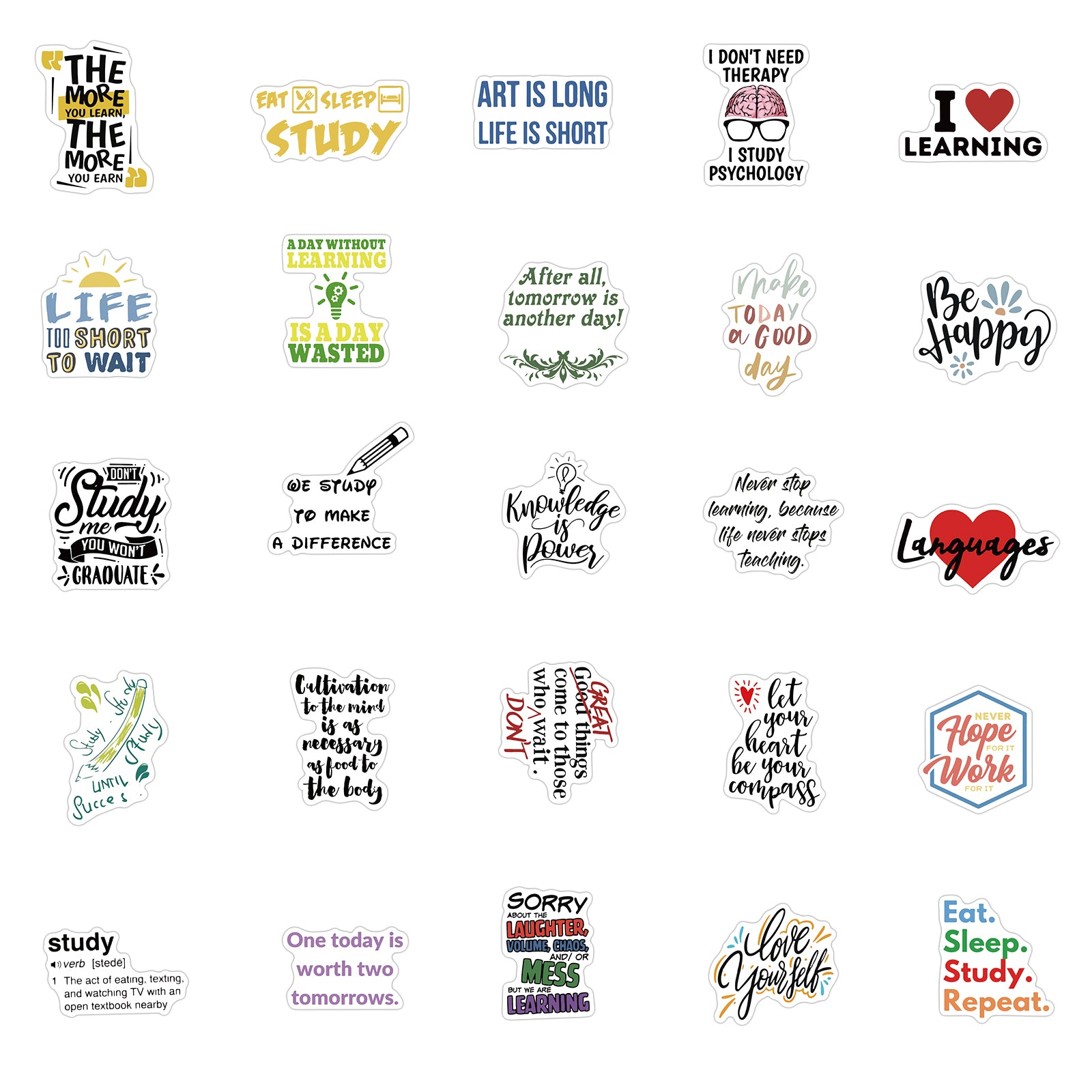 50pcs Motivational Slogan 2 Stickers – AU Sticker World