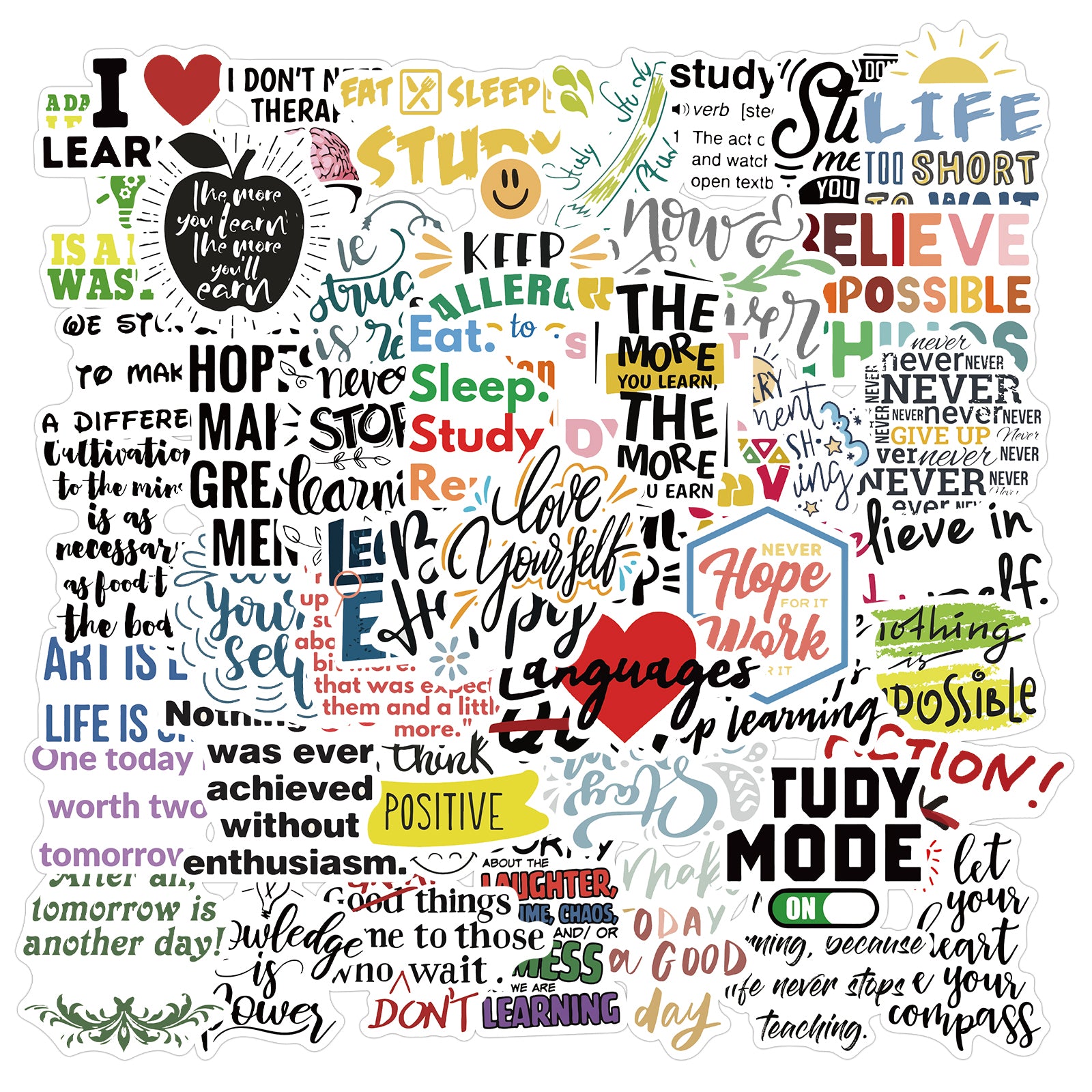 50pcs Motivational Slogan 2 Stickers – AU Sticker World