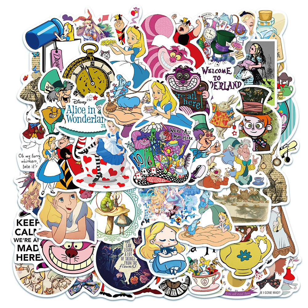 50pcs Alice in Wonderland Stickers