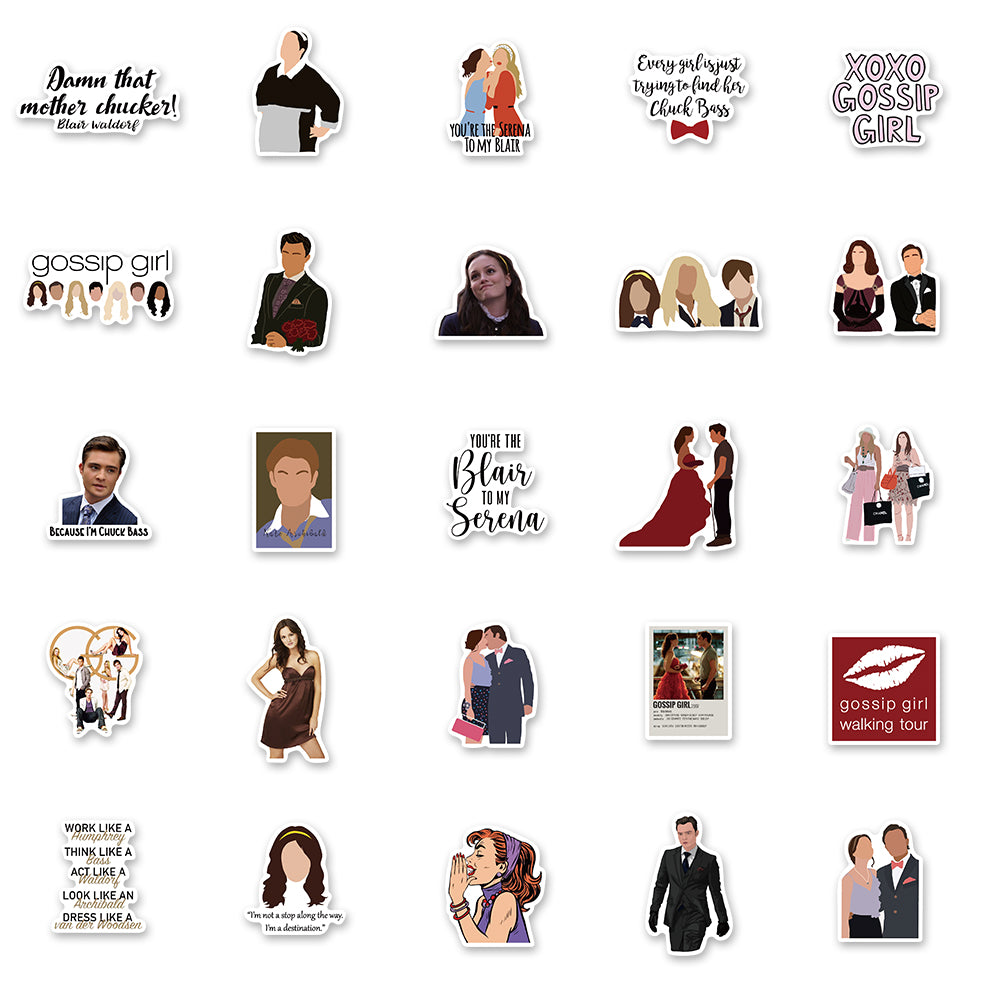 50pcs The Gossip Girl Stickers