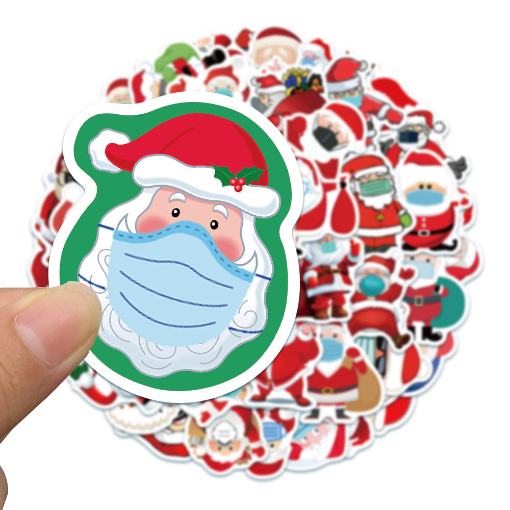 How Mask Sticker 50pcs Santa Wearing Mask Stickers – AU Sticker World