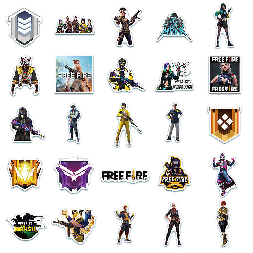 50pcs Free Fire Stickers AU Sticker World 50pcs Free Fire Stickers AU Sticker World