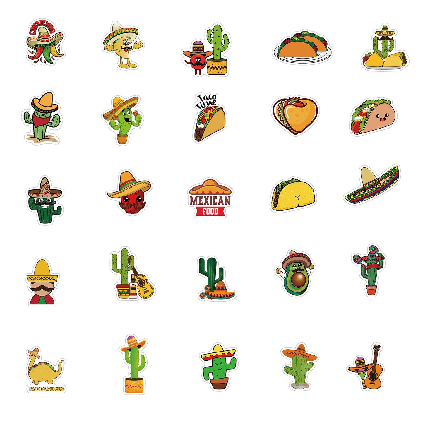 50pcs Mexican Food 2 Stickers