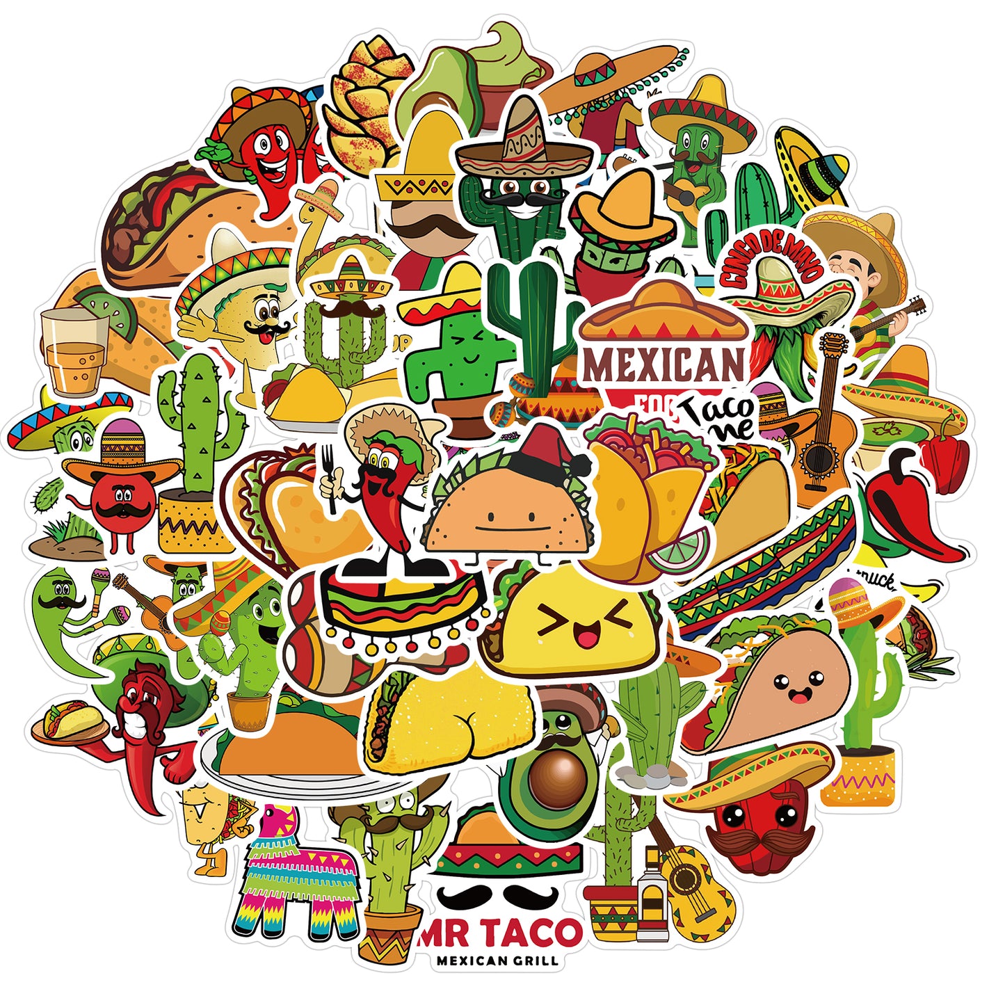 50pcs Mexican Food 2 Stickers