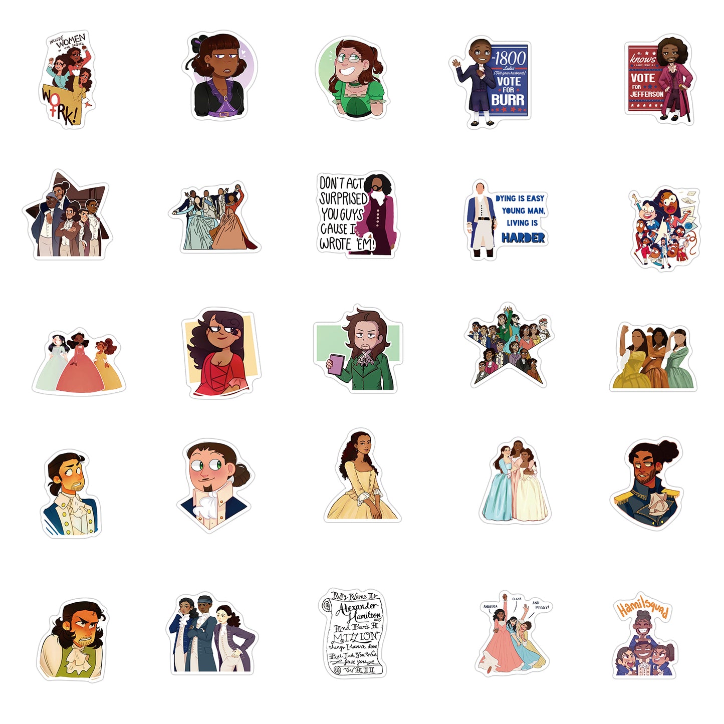 50pcs Hamilton 2 Stickers