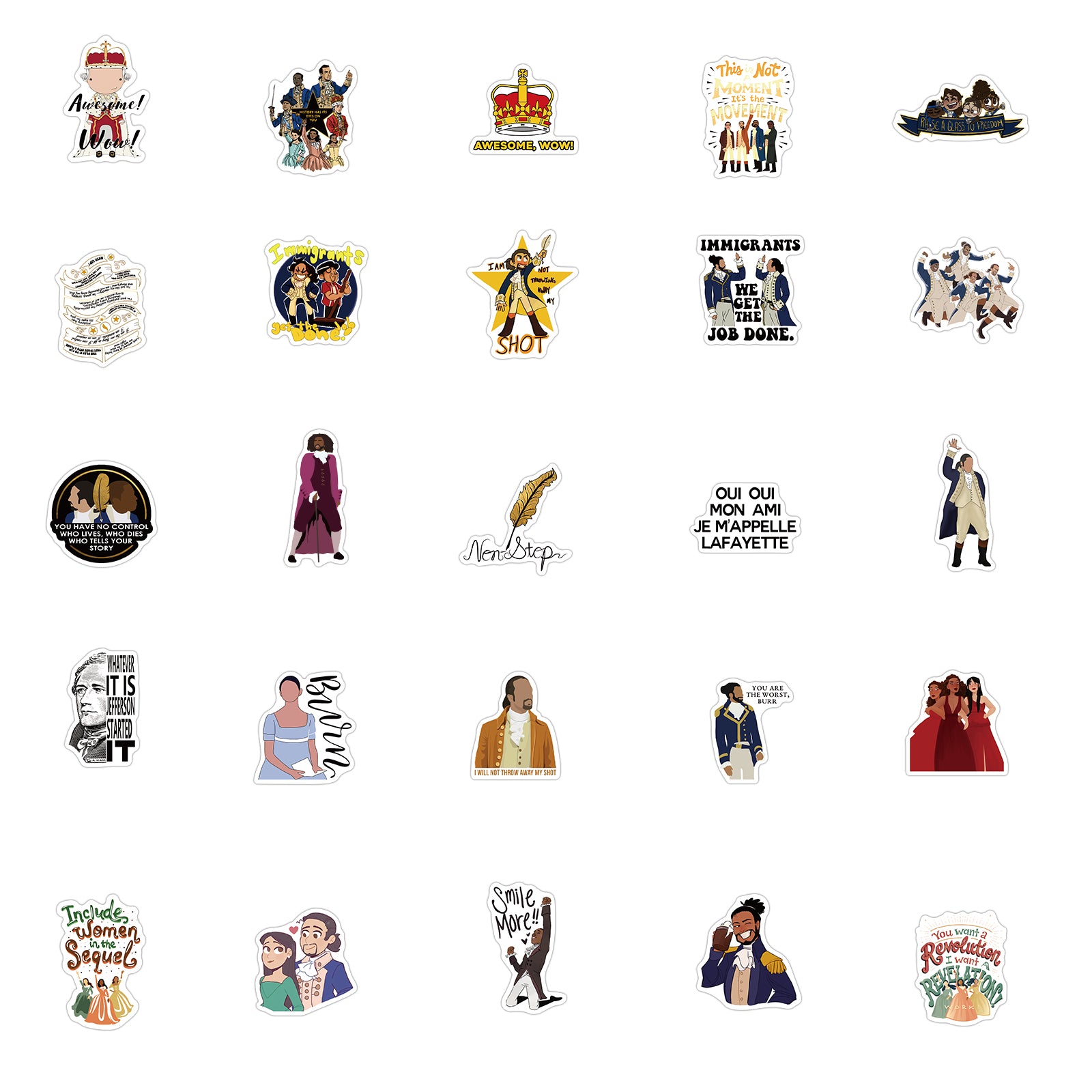 50pcs Hamilton 2 Stickers – AU Sticker World