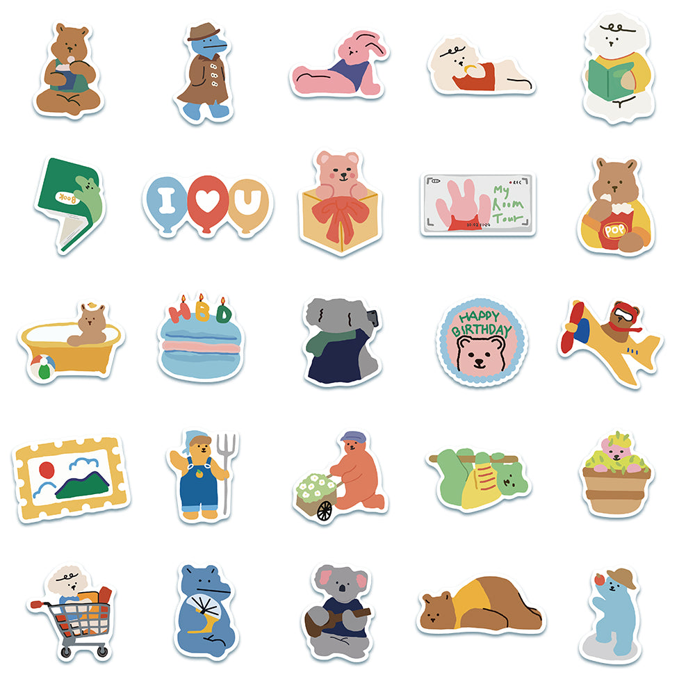 50pcs Korean INS Bear 1 Stickers