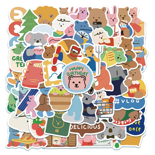 50pcs Korean INS Bear 1 Stickers