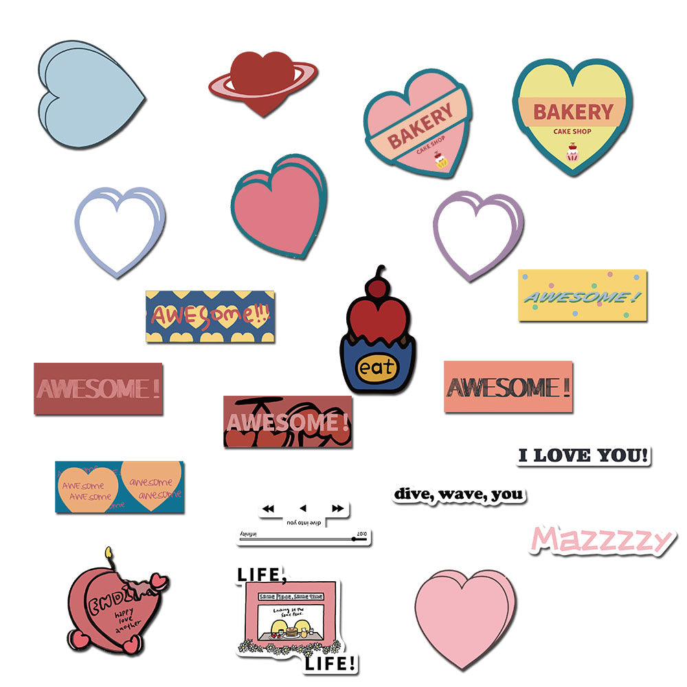 44pcs INS Korean Mazzzzy Stickers