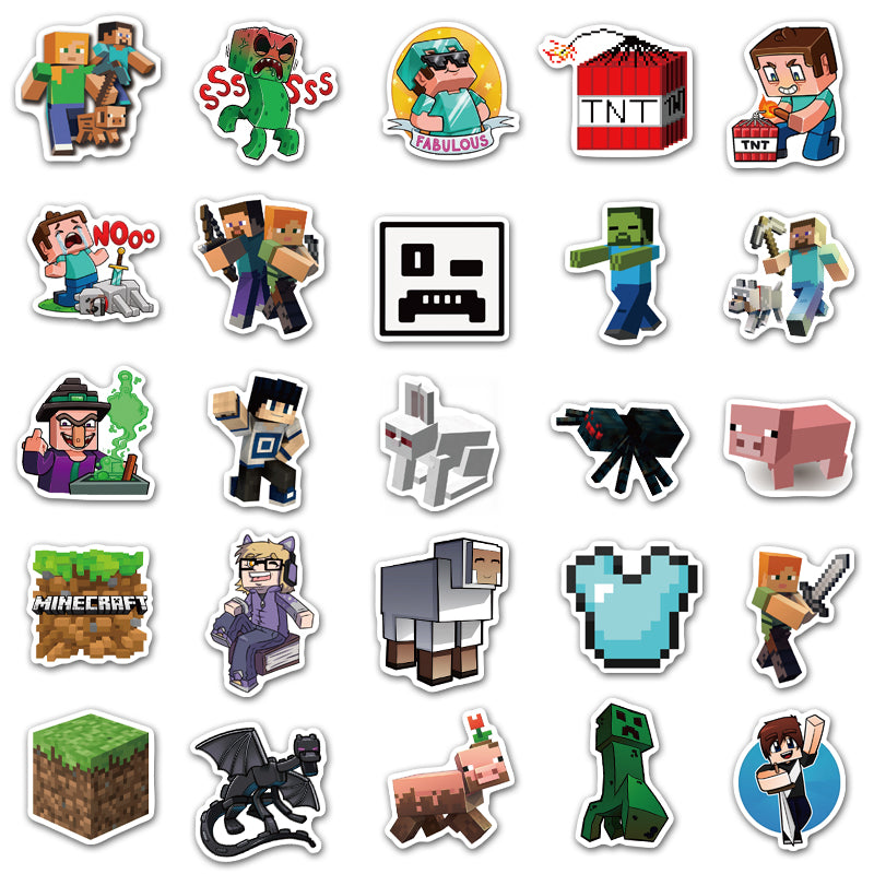 50pcs Minecraft 1 Stickers – AU Sticker World