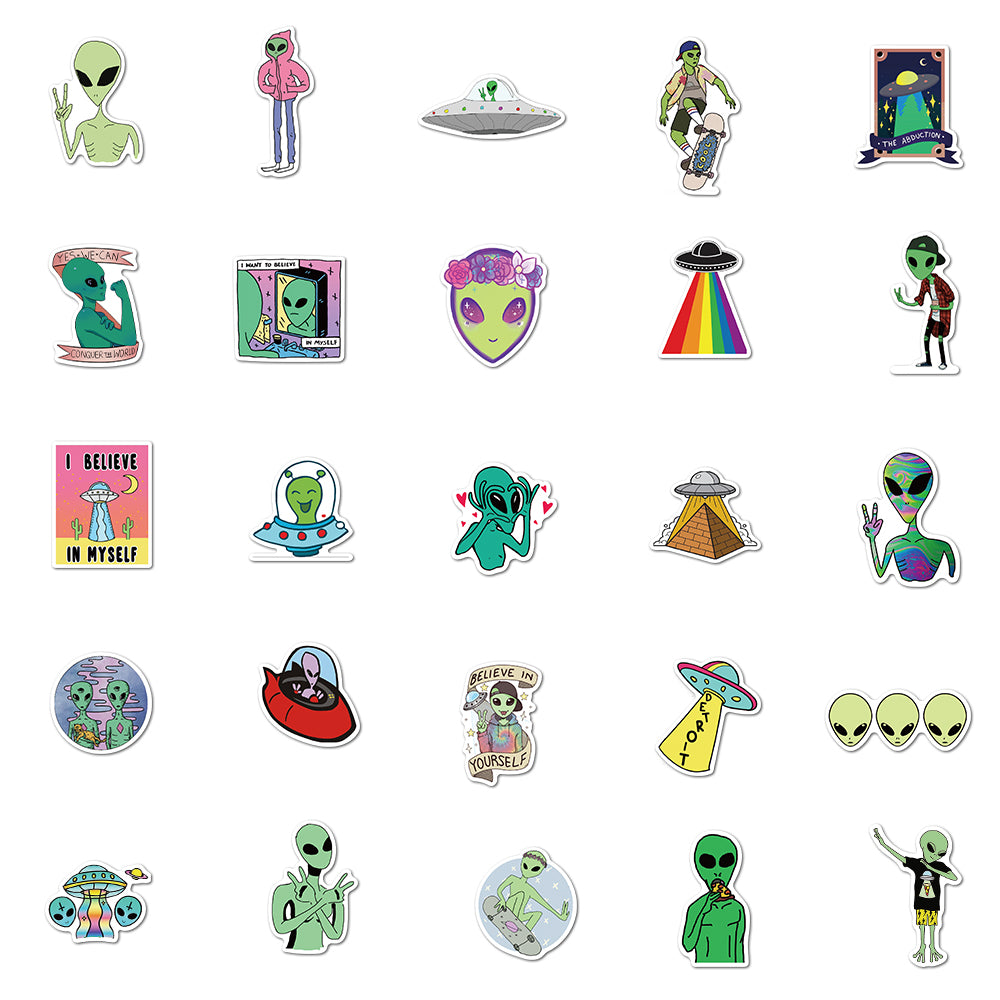 Alien Language Sticker Lables 50pcs Alien 1 Stickers – AU Sticker World