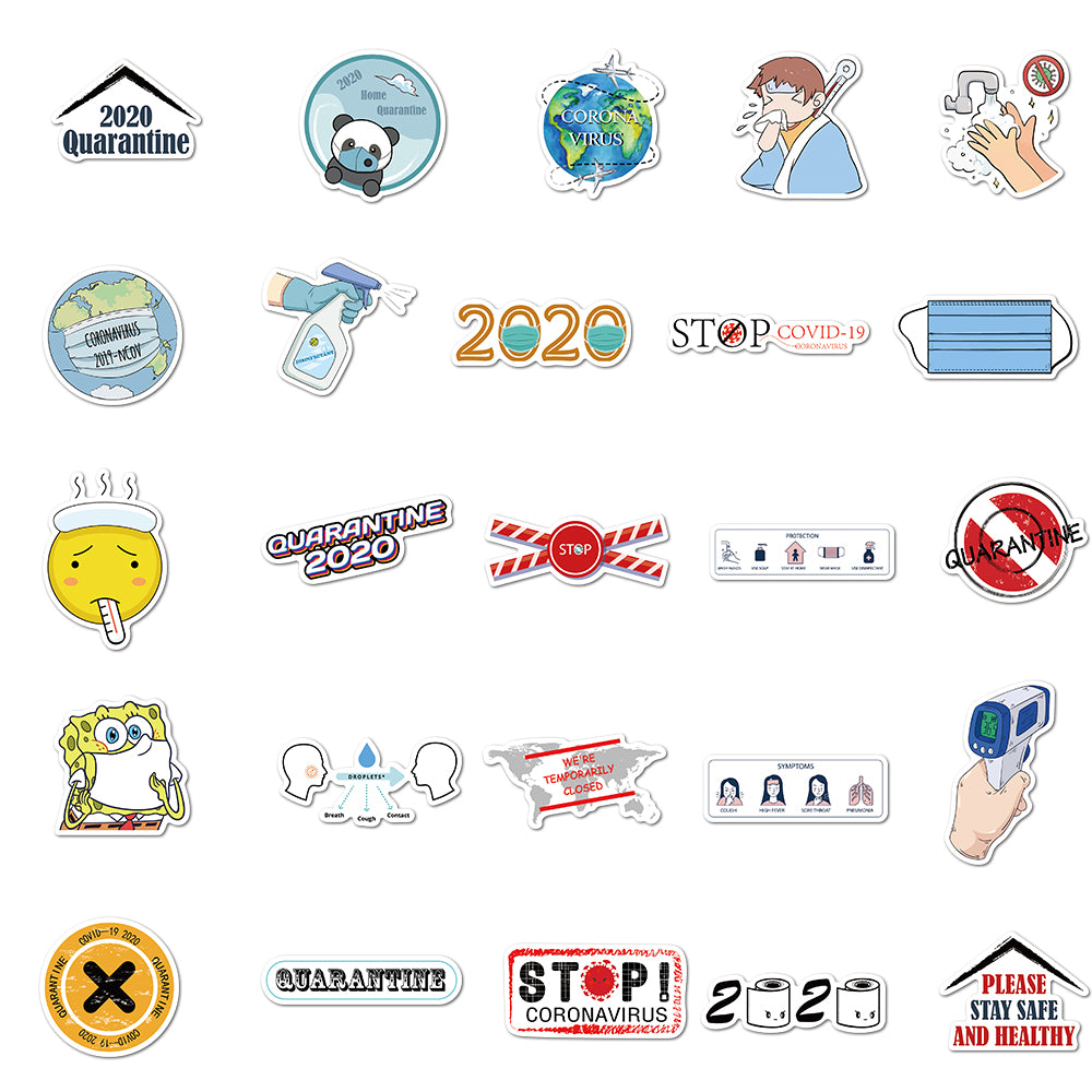 50pcs Stay Safe Healthy Stickers – AU Sticker World