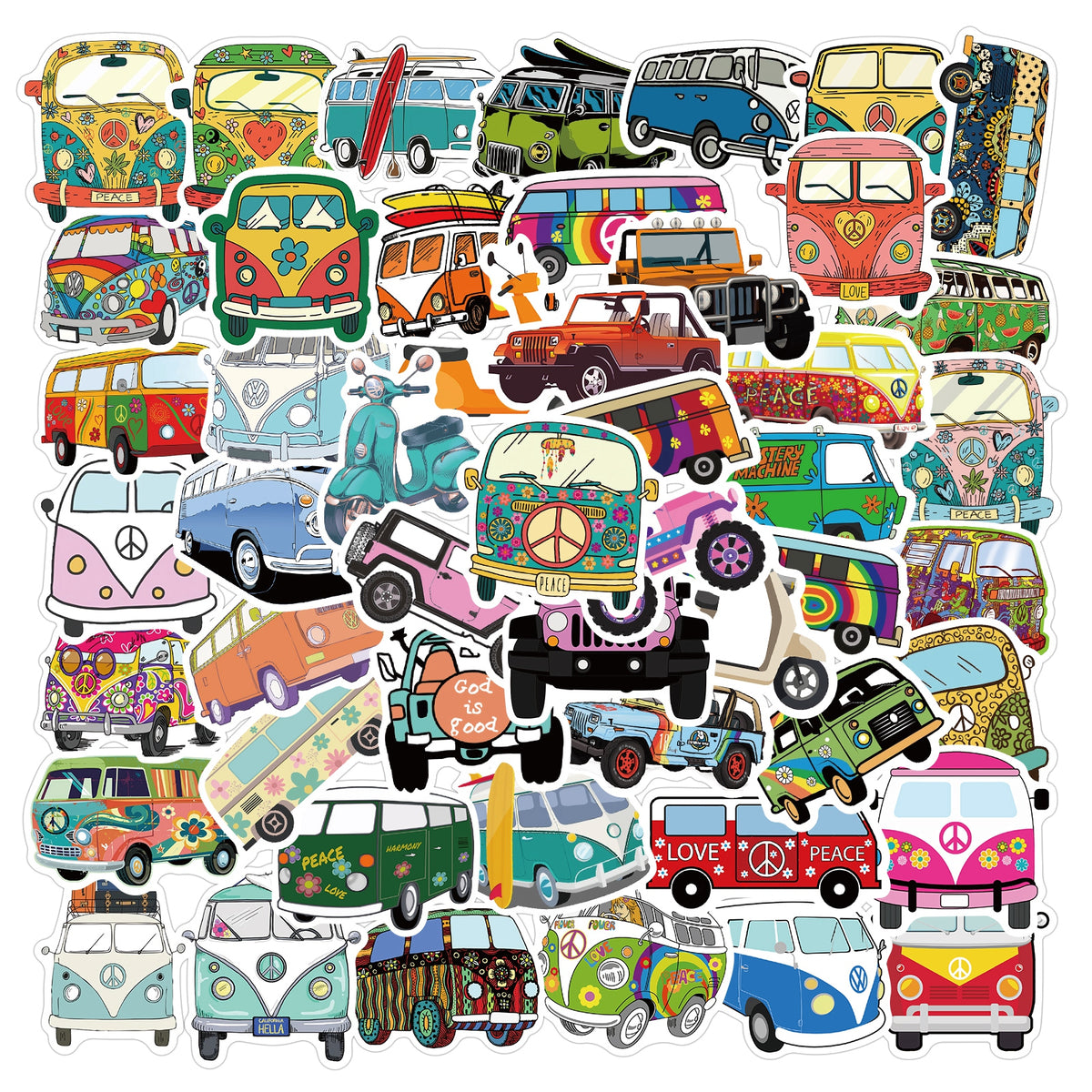 Standing Bus Sticker 50pcs Trippy Bus Stickers – AU Sticker World