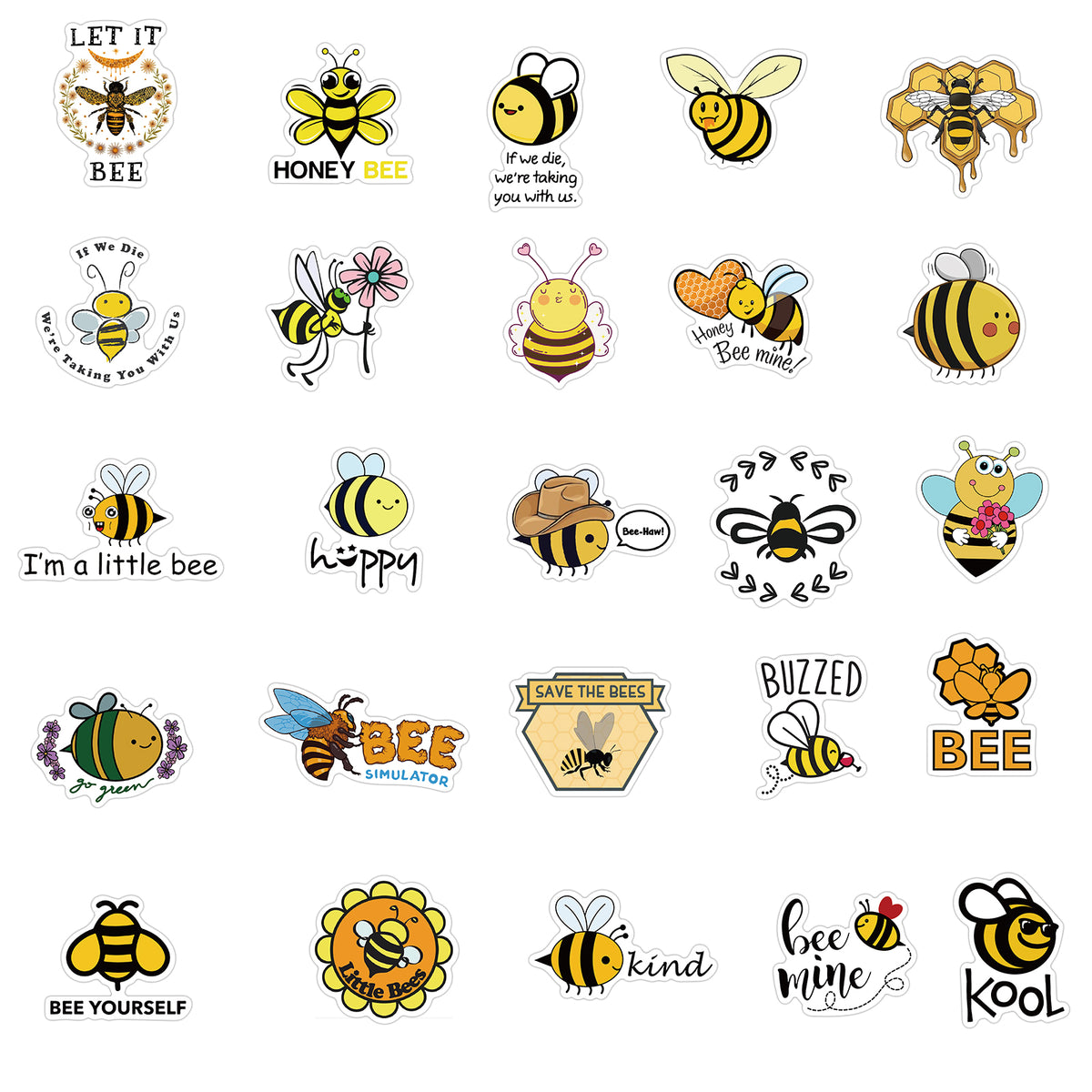 Bee Bot Sticker 50pcs Bee Stickers – AU Sticker World