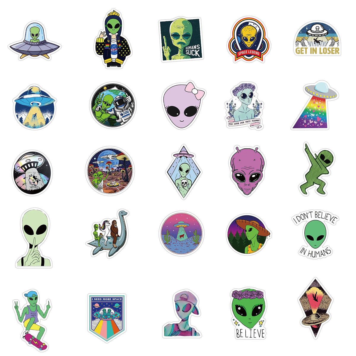 Alien Language Sticker 50pcs Alien 2 Stickers – AU Sticker World